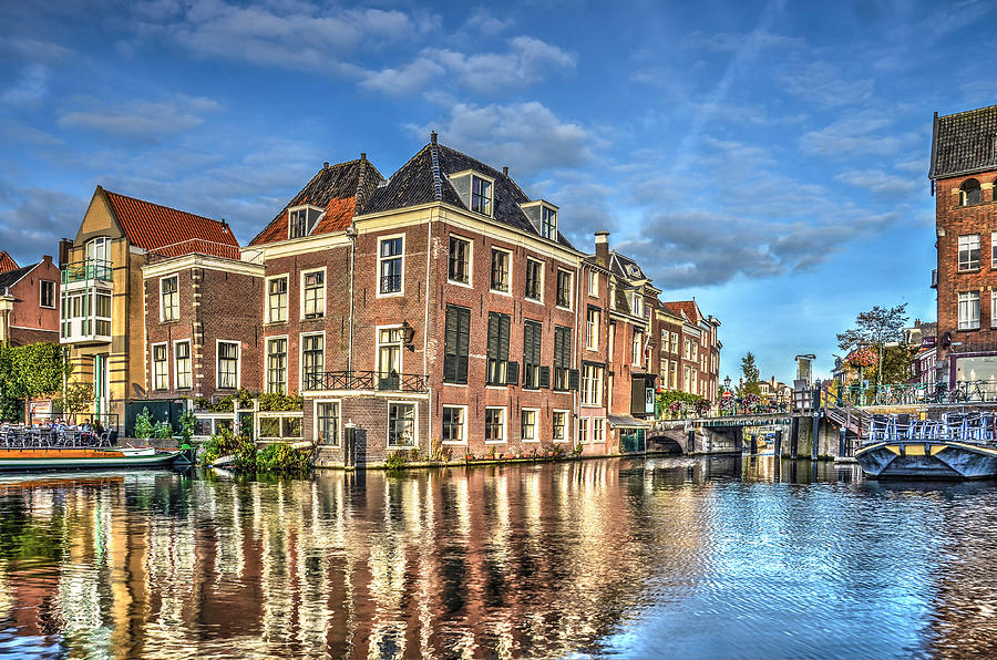 Canalside Living in Leiden Photograph by Frans Blok