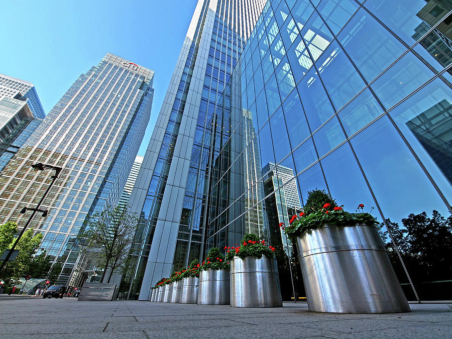 Canary Wharf Financial District Reflections London Photograph by Gill Billington