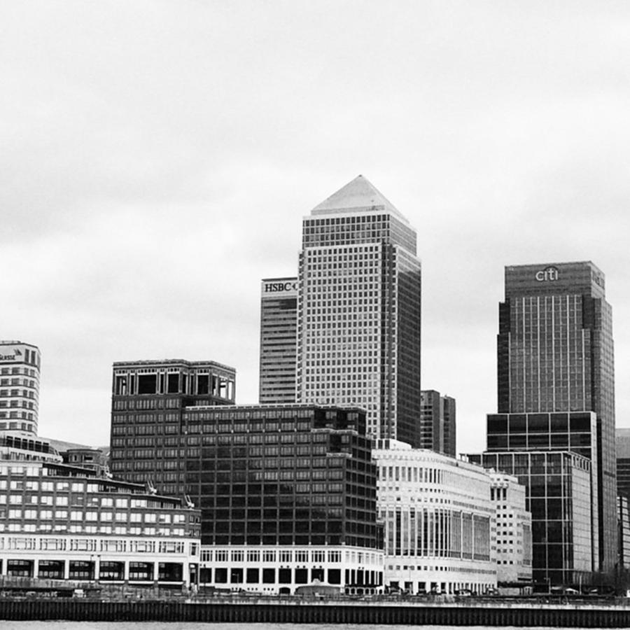 London Photograph - Canary Wharf From Across The River by Eirlys Evans