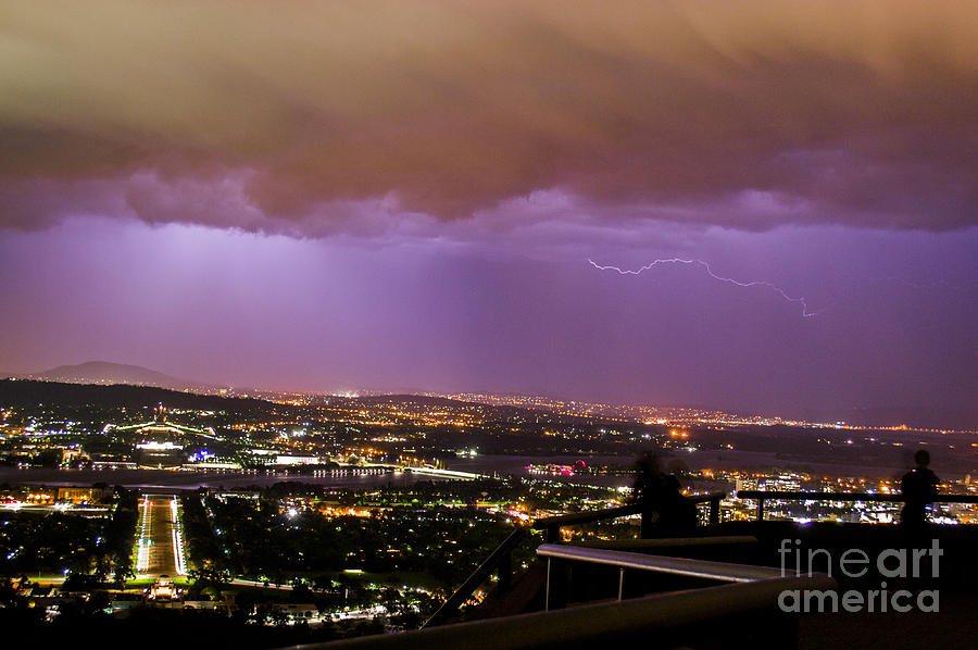 Canberra Photograph - Canberra Lightning Storm by Angela DeFrias