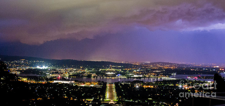 Canberra Stormy Night Photograph by Angela DeFrias