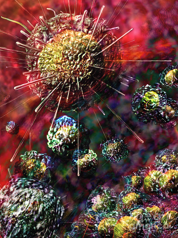 Cancer Cells Digital Art by Russell Kightley