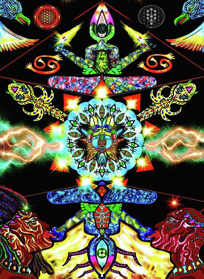 Cancer Mixed Media - Cancer Psychedelic Zodiac by Myztico Campo