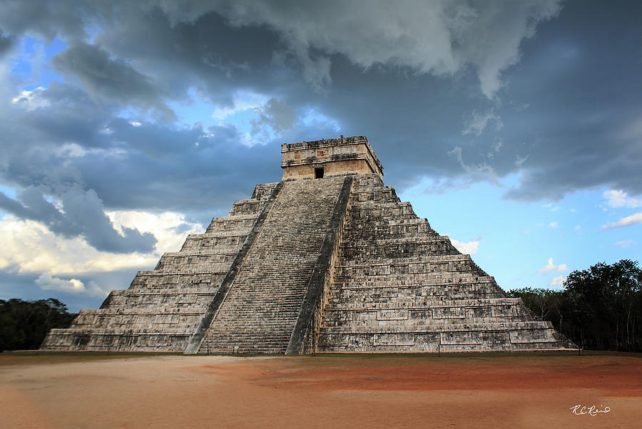 Paradise Photograph - Cancun Mexico - Chichen Itza - Temple of Kukulcan-El Castillo Pyramid 3  by Ronald Reid