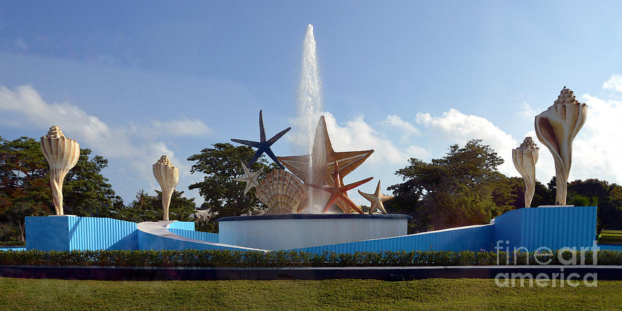 Cancun Starfish Fountain Photograph by Catherine Sherman