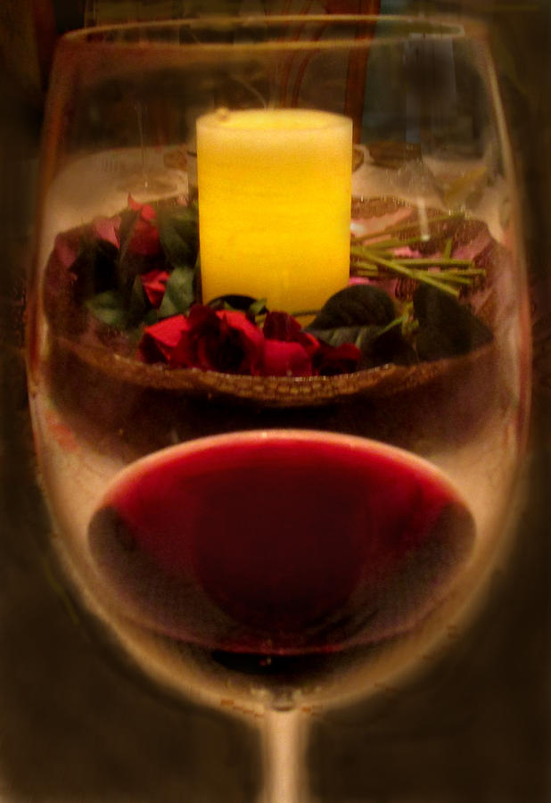 Candle And Wine Photograph by Ian  MacDonald