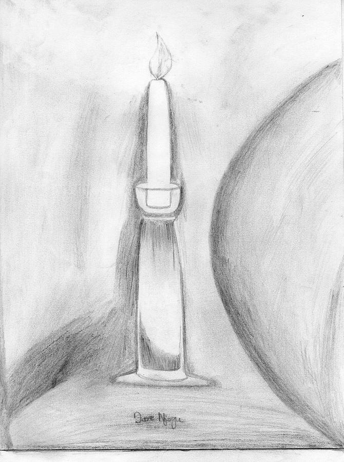 candle pencil drawing