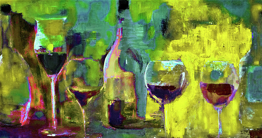 Candle In A Tall Wine Glass By Lisa Kaiser Digital Art by Lisa Kaiser
