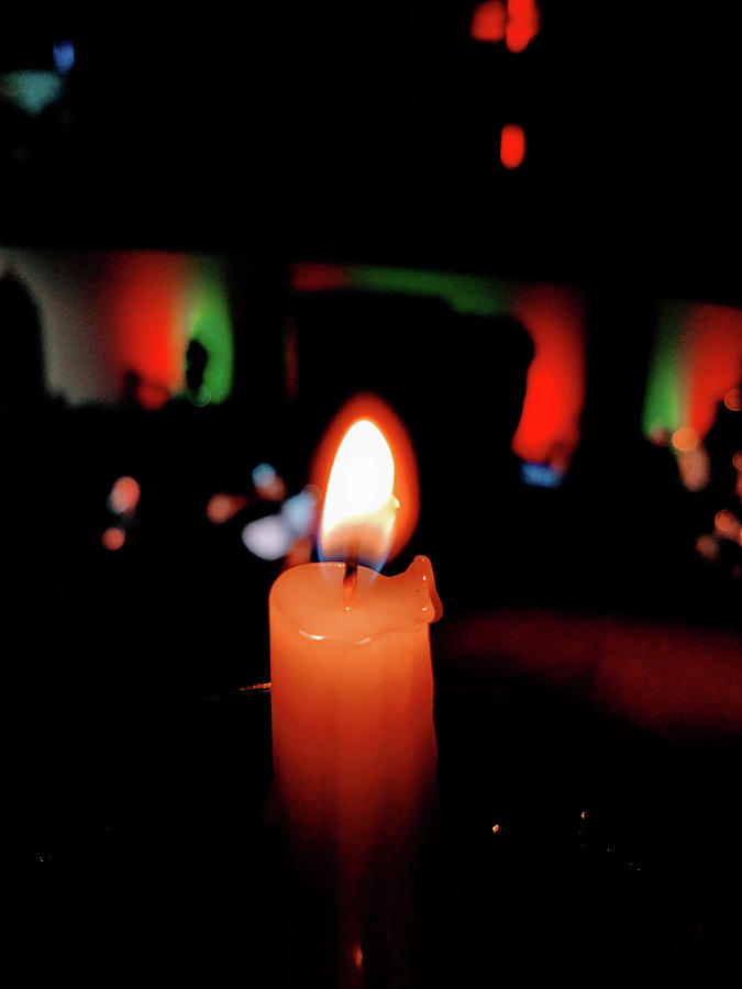 Candle Lit During Christmas Service At Worship In Church Photograph by Alex Grichenko