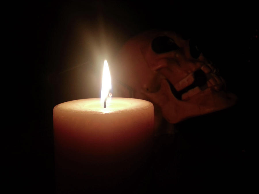 Candlelit Skull Photograph