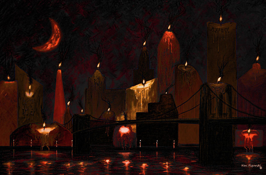 Candleopolis Candle Painting Mixed Media by Ken Figurski
