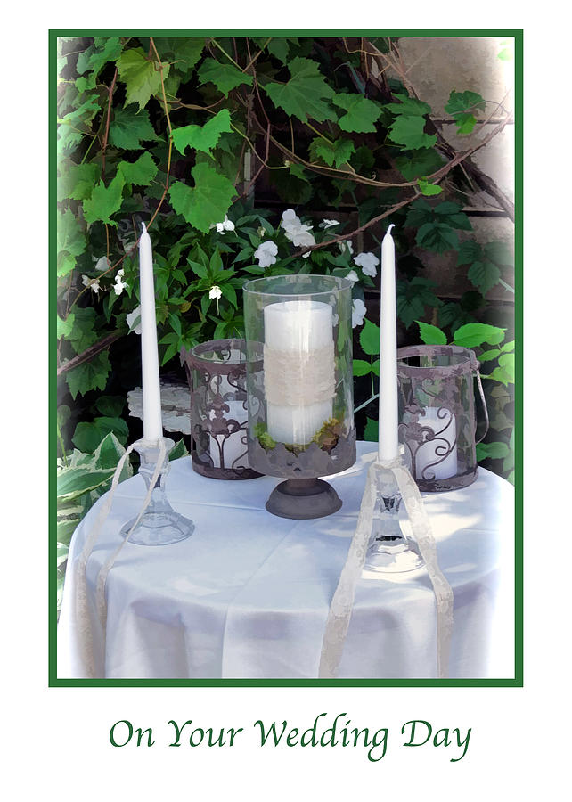 Candles Wedding Day Greeting Card Photograph by Ginger Wakem