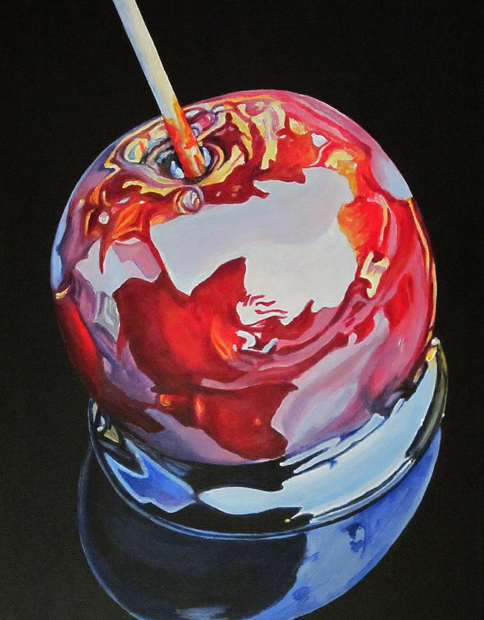 Still Life Painting - Candy Apple  by Lillian  Bell
