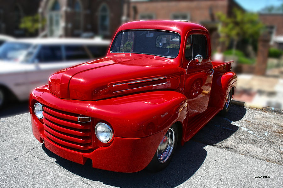 Download Candy Apple Red F1 Chevy Truck Photograph by Lesa Fine