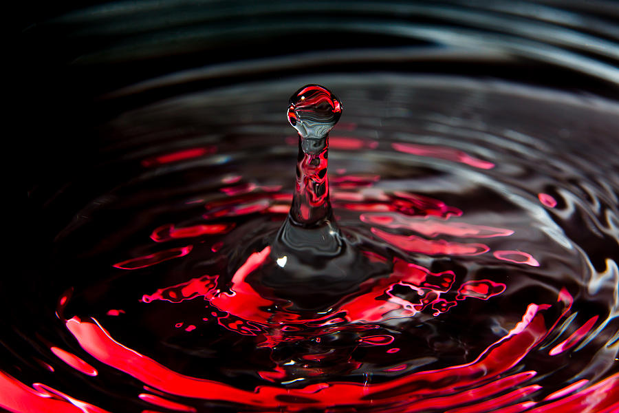 Candy Apple Red Water Drop Photograph by SR Green