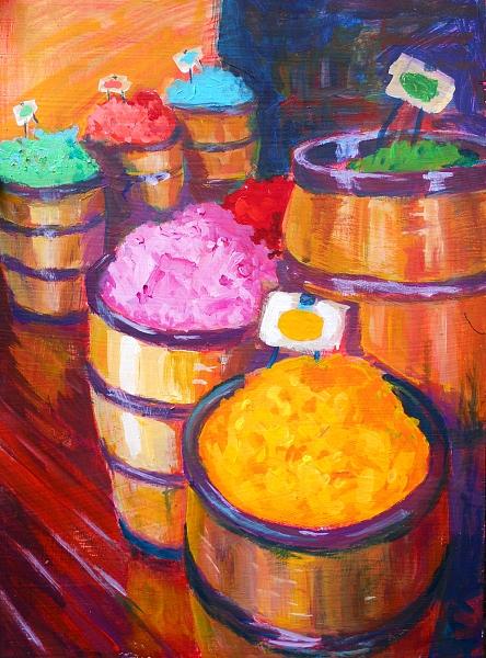 Candy Painting - Candy Barrels  by Margaret Plumb