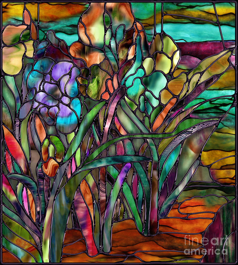 Candy Coated Irises Painting by Mindy Sommers