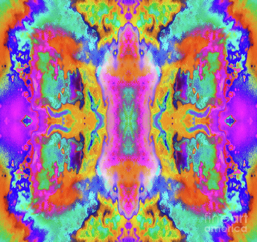 Candy Colored Cloud mandala Digital Art by Priscilla Batzell Expressionist Art Studio Gallery