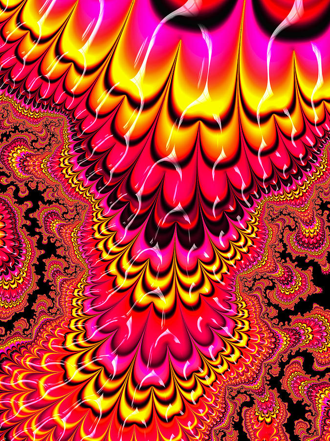 Candy-colored Fractal Art Red Yellow Pink Digital Art