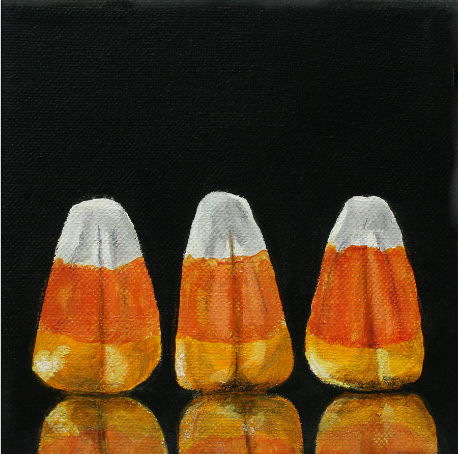 Candy Corn Painting by Donna Tucker