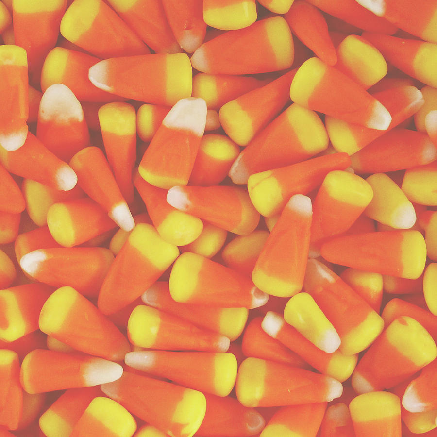 Halloween Photograph - Candy Corn Square- by Linda Woods by Linda Woods