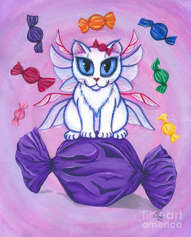 Candy Fairy Cat, Hard Candy Painting by Carrie Hawks