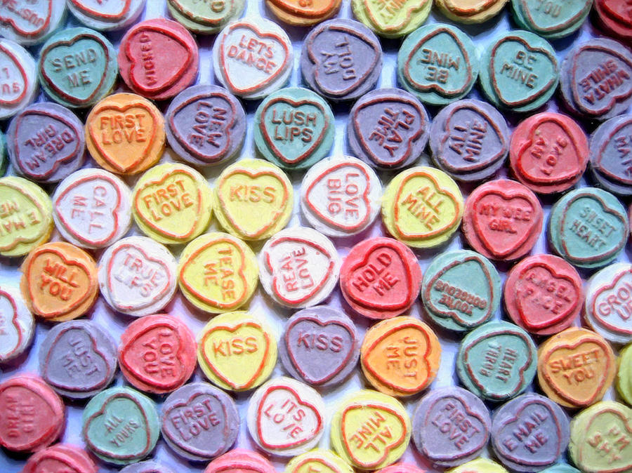 Love Hearts Painting - Candy Love by Michael Tompsett