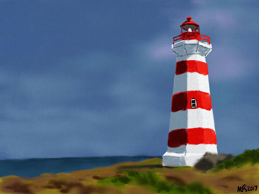 Candystripe Lighthouse Digital Art by Michael Kallstrom