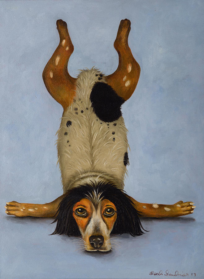 Canine Contortionist pro photo Painting by Leah Saulnier The Painting Maniac