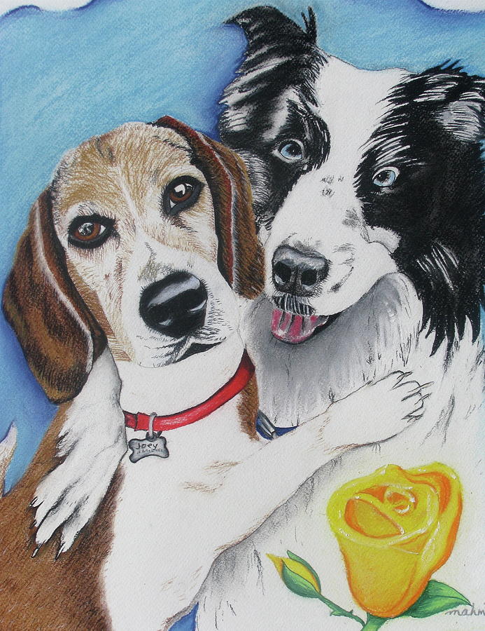 Dog Portrait Painting - Canine Friends by Michelle Hayden-Marsan