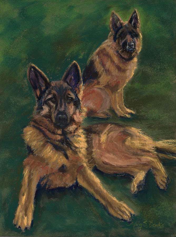 Canine Repose Painting by Mary Benke