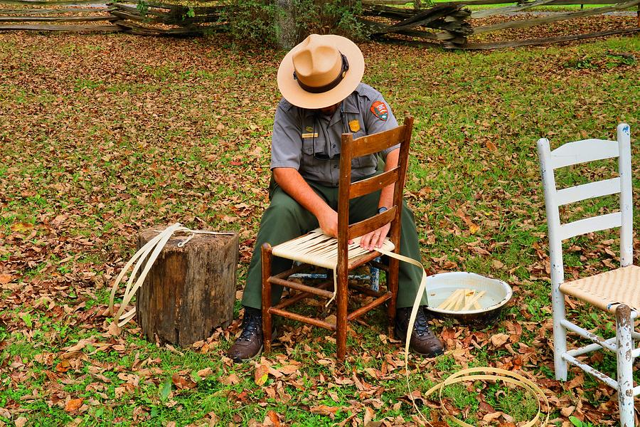 Caning The Chair Photograph By Kathryn Meyer   Caning The Chair Kathryn Meyer 