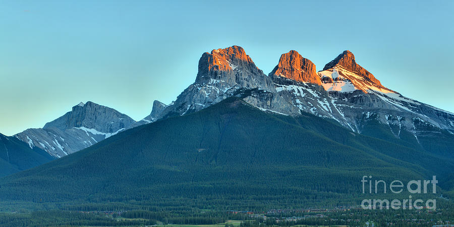 Canmore Three Sisters Panorama Photograph by Adam Jewell
