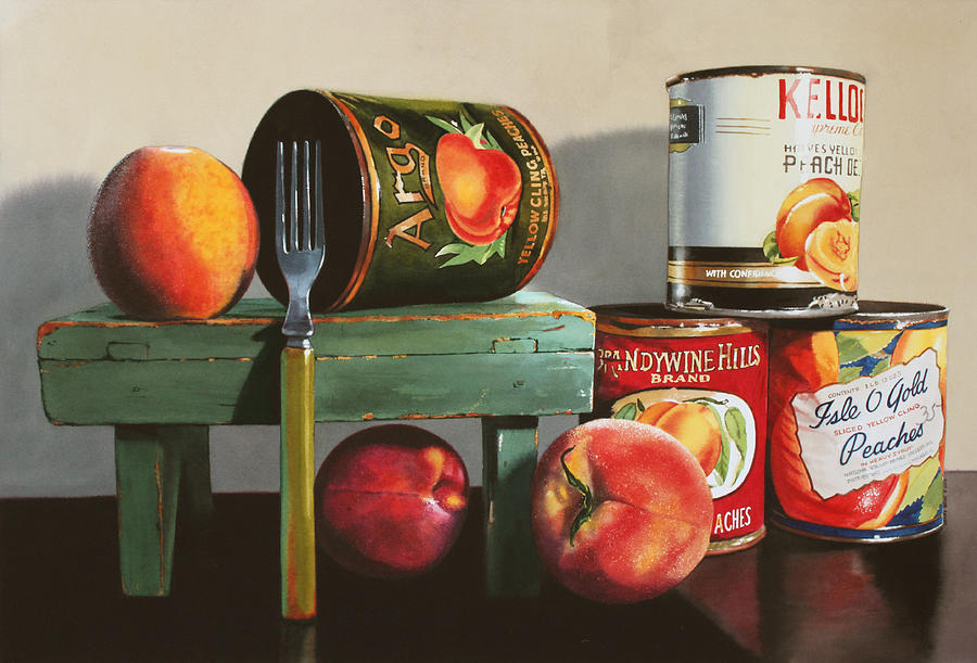 Canned Peaches Painting by Denny Bond
