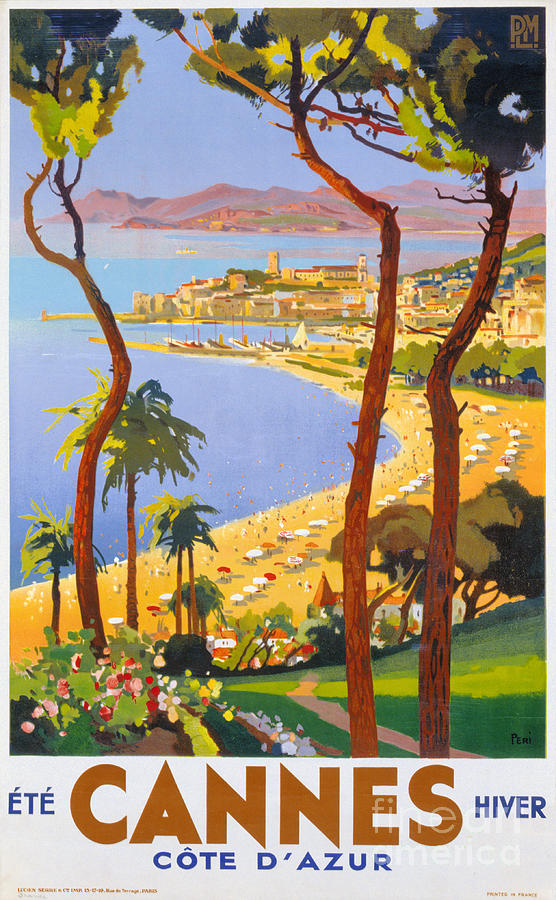 Vintage Painting - Cannes Vintage Travel Poster by Vintage Treasure Vintage Painting - Cannes Vintage Travel Poster by Vintage Treasure