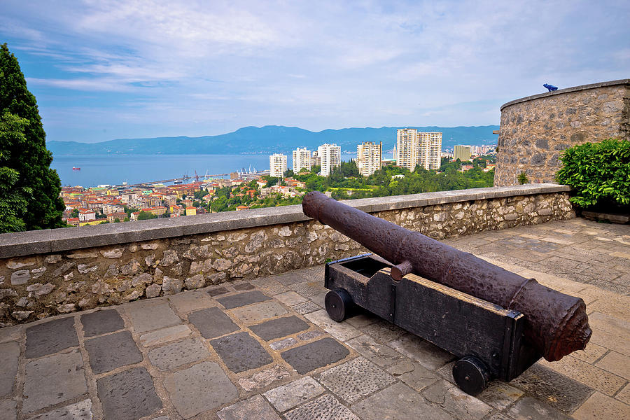 Cannon above city of Rijeka Photograph by Brch Photography