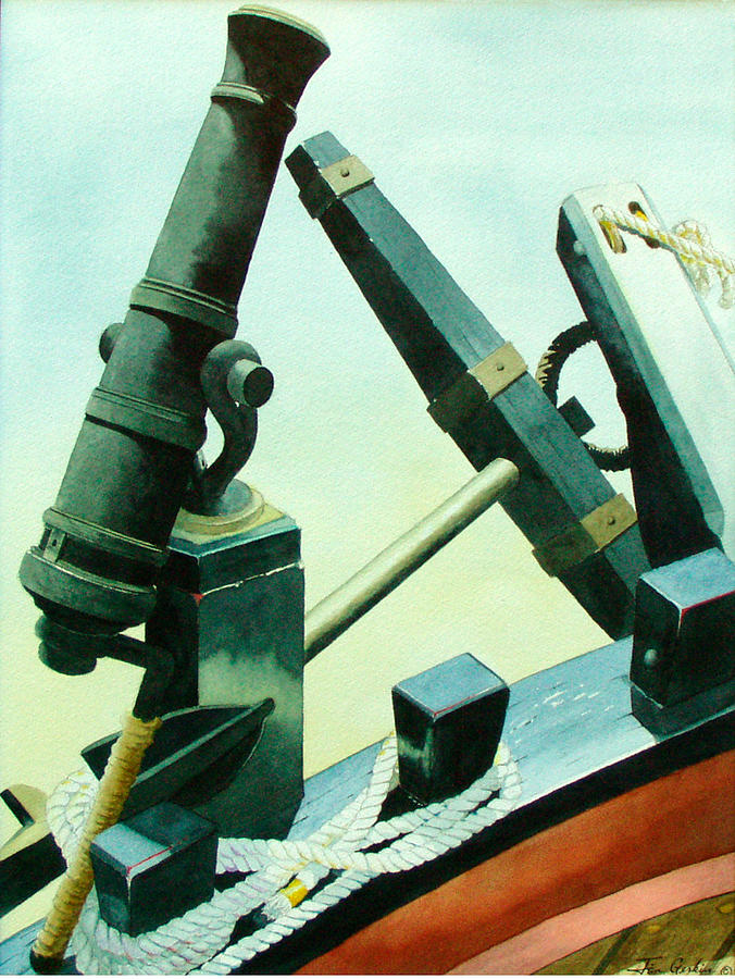 Cannon and Anchor Painting by Jim Gerkin