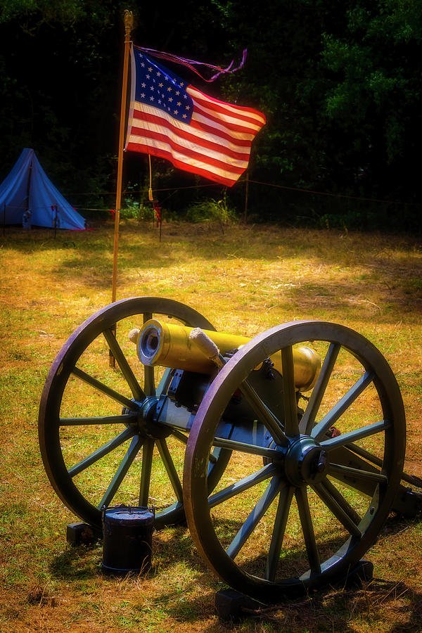 Cannon And Flag Photograph by Garry Gay