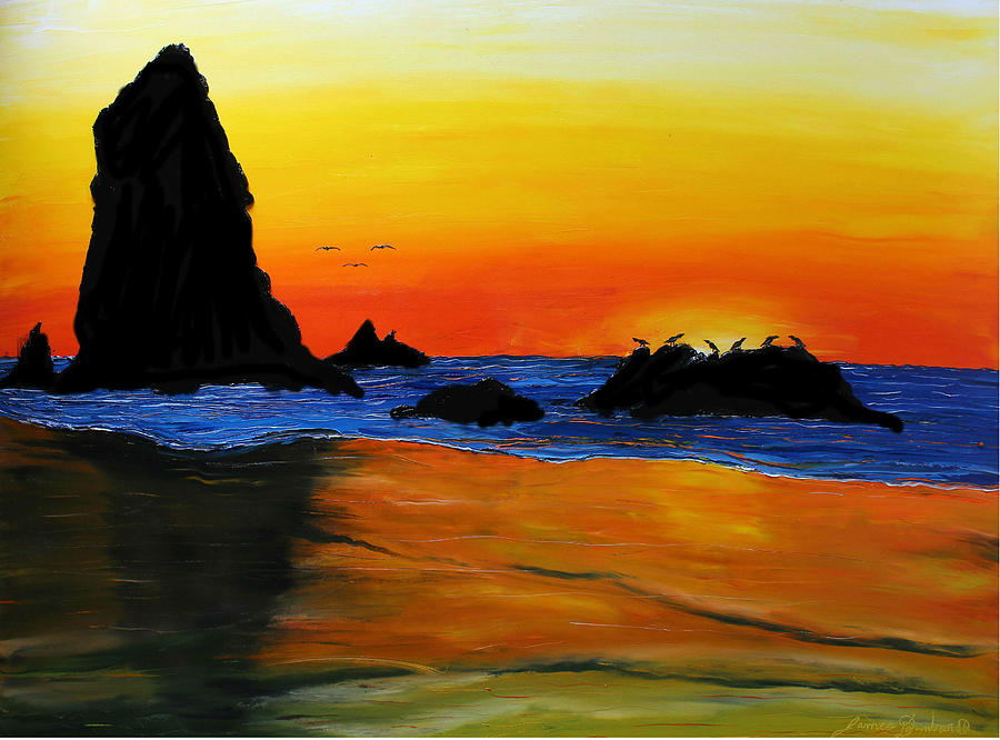 Cannon Beach At Sunset #25 Painting by James Dunbar