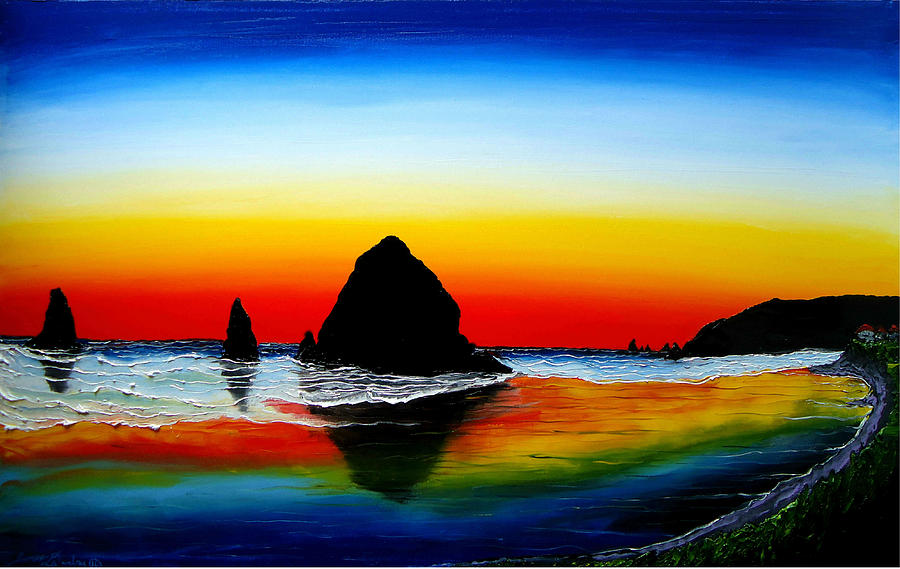 Cannon Beach At Sunset #26 Painting by James Dunbar