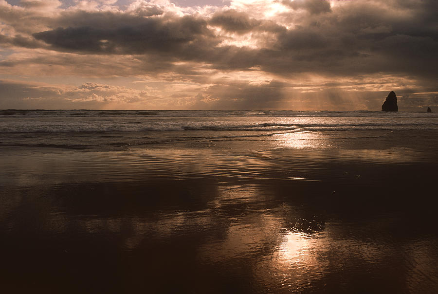 Sunset Photograph - Cannon Beach Storms by Sandra Bronstein