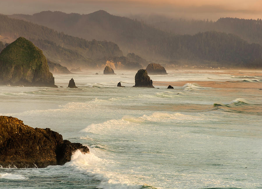 Cannon Beach Sunset 0049 Photograph by Bob Neiman - Pixels