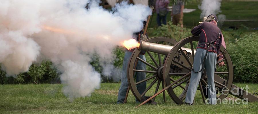 Cannon Fire - Re-enactors Photograph by David Bearden