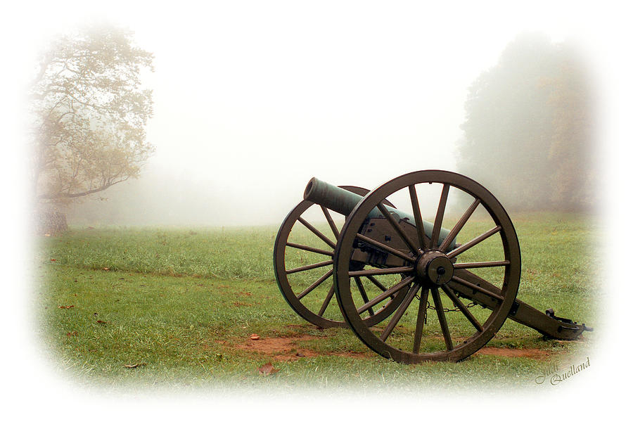 Cannon in the fog Photograph by Judi Quelland
