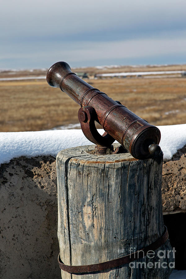 Cannon in turret at Bents Old Fort Photograph by Fred Stearns