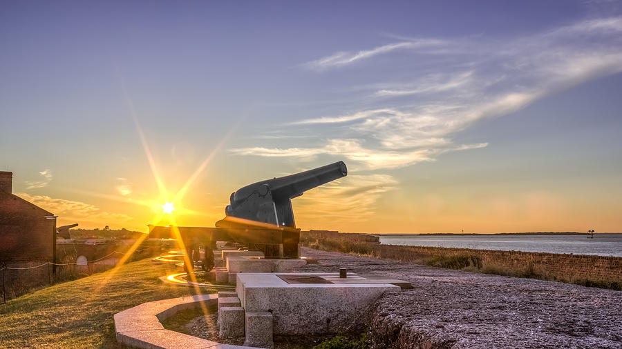 Cannons at Fort Clinch Sunset 3 Photograph by Rob Sellers