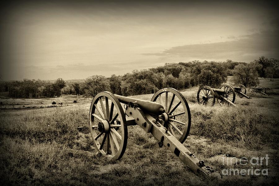 Cannons of Gettysburg in Sepia Photograph by Paul Ward