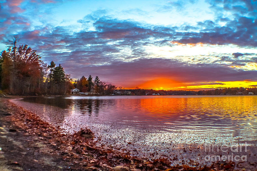 Canobie Lake at sunset 1 Photograph by Claudia M Photography