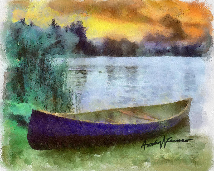 canoe painting by anthony caruso