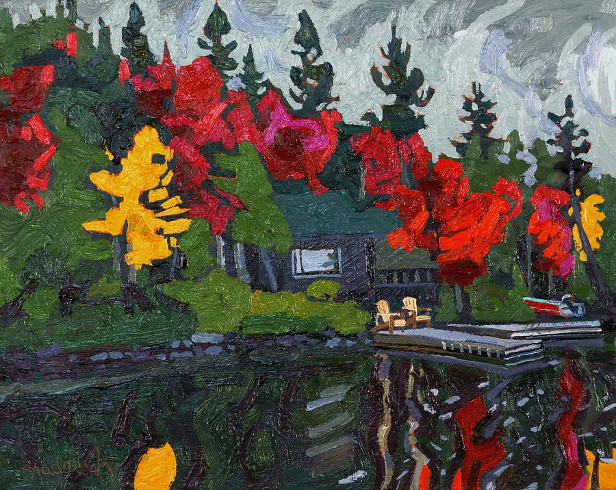 Canoe Lake Chairs Painting by Phil Chadwick